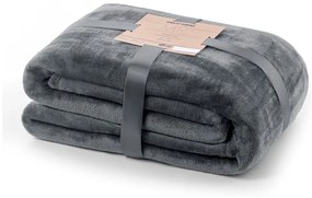 Coperta in microfibra grigio scuro, 220 x 240 cm Mic - DecoKing