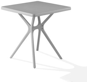 Tavolo da pranzo per giardino Hugo NEW GARDEN struttura e superficie in Polipropilene grigio per 4 persone 70x70cm
