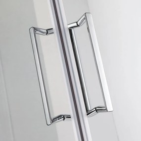 Porta doccia pieghevole L 73-80 cm x H 195 cm per nicchia in vetro trasparente SP. 6 mm, profilo lucido cromo, serie Slimline
