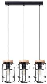 Sollux SL.1264 - Lampadario a sospensione con filo GOTTO 3xE27/15W/230V nero