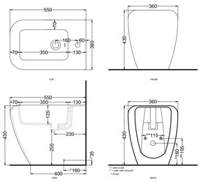 Cielo Shui bidet monoforo a pavimento in ceramica talco