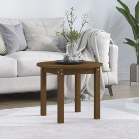 Tavolino Da Salotto Ambra Ø 55x45 Cm İn Legno Massello Di Pino /