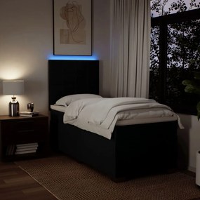 Giroletto a molle con materasso nero 90x200 cm in tessuto