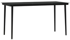 Set da pranzo da giardino 7 pz con cuscini nero