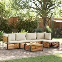 Set Divano da Giardino 6 pz con Cuscini in Massello di Acacia 3214910