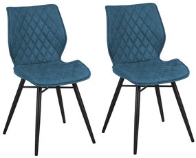Set di 2 sedie da pranzo tessuto blu marino LISLE Beliani