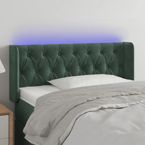 Testiera A Led Verde Scuro 103x16x78/88 Cm İn Velluto /