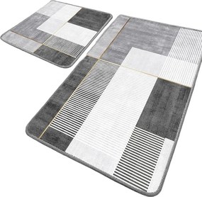 Set di tappetini per il bagno grigi 2 pz 60x100 cm Pendor – Foutastic