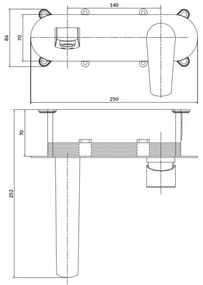 Cersanit S951-337 - Rubinetto vasca da bagno per installazione a scomparsa MODUO cromo lucido