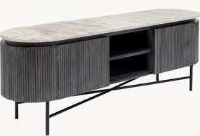 Credenza bassa in legno di mango con piano in marmo Glenn