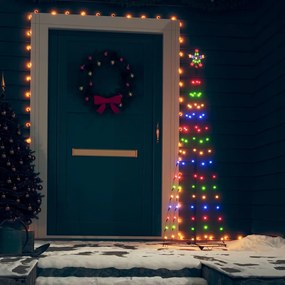 Albero di Natale a Cono Colorato con LED, 84 / 50x150 cm