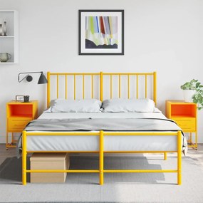 Comodini 2 Pz Giallo Senape 36x39x60,5 Cm İn Acciaio /