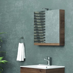Kamalu - Specchio bagno contenitore da 60 cm con un'anta NEL-60