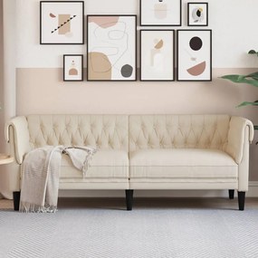 Divano Chesterfield A 3 Posti İn Lino /