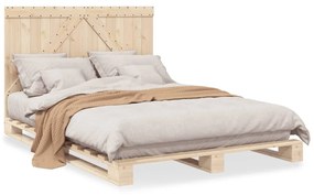 Giroletto con testiera 160x200 cm in legno massello di pino