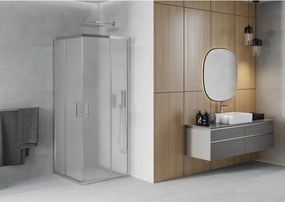 Mexen Rio cabina doccia quadrata 80 x 80 cm, brina, cromo - 860-080-080-01-30