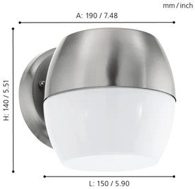 Eglo 95982 - Applique a LED da esterno ONCALA LED/11W