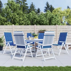 Cuscini Per Sedie 6 Pz Blu Reale 120x50x3 Cm İn Tessuto /
