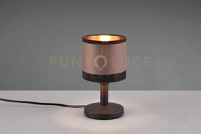 Davos lampada da tavolo metallo nero paralume tortora e oro h. 22cm...