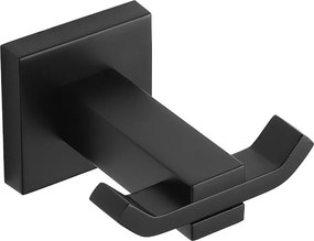 Mexen Vane doppio gancio per asciugamano, nero - 7020935-70