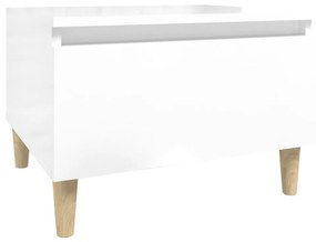 Tavolino bianco lucido 50x46x35 cm in legno multistrato