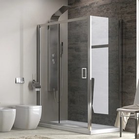 Kamalu - cabina doccia 120x70 cm vetro trasparente altezza 180cm k410ns