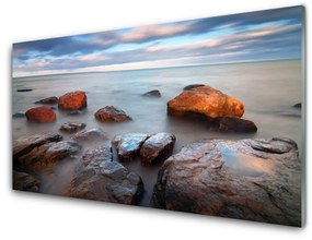 Pannello cucina paraschizzi Paesaggio marino di pietre 100x50 cm