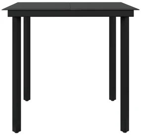 Set da pranzo per giardino 5 pz con cuscini grigio e nero