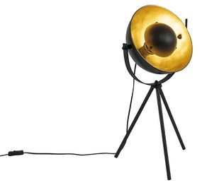 Lampada da tavolo nera con oro 63,3 cm treppiede regolabile - Magnax