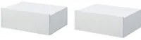 Set 2 Comodini Sospesi 40x30x15 cm Design Moderno Bianco