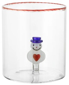 Bicchiere acqua Pupazzo neve vetro borosilicato