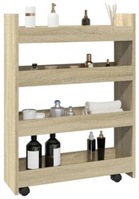 Carrello Stretto A 4 Livelli Rovere Sonoma İn Truciolato /