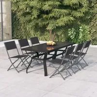 Set da Pranzo per Giardino 7 pz Grigio e Nero cod mxl 42774