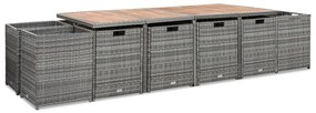 Set da pranzo per esterni 13pz con cuscini polyrattan antracite