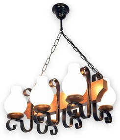 Brilagi - Lampadario a sospensione con catena QUEEN 6xE14/40W/230V faggio/noce