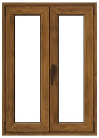 Finestra in PVC effetto legno rovere dorato L 100 x H 140 cm, 2 ante apertura a destra