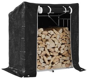 Rastrelliera Per Legna Con Copertura Antipioggia 101x61x110,5cm /