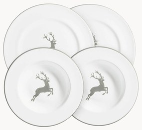 Set di 4 stoviglie fatte a mano Grey Deer, 2 persone