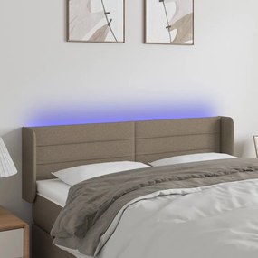 Testiera A Led Tortora 147x16x78/88 Cm İn Tessuto /