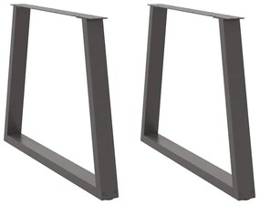 Gambe Tavolo Pranzo A V 2 Pz Antracite 100x(72-73,3)cm Acciaio /