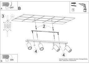 Sollux SL.0731 - Faretto RING 4xGU10/10W/230V