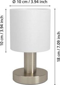 Eglo 31841 - Lampada da tavolo MONTETTO 1xE14/40W/230V bianca/cromo opaco