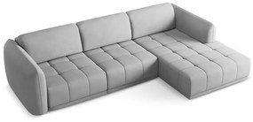 Divano angolare grigio chiaro (con penisola a destra) Hoku – Makamii