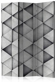 Paravento Triangoli Grigi (3-parti) - semplice composizione geometrica