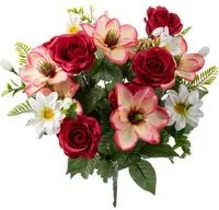 Set 2 Bouquet Artificiali Rose e Magnolia per 18 60 cm