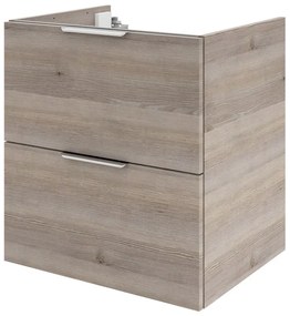 Mobile da bagno sotto lavabo Neo grigio / argento lucido L 60 x H 64 x P 48 cm 2 cassetti, lavabo non incluso