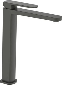 Rubinetto per lavabo getto laminare cristallino Zefir grigio verniciato a polvere opaco AQUASANIT