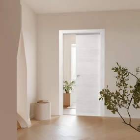 Porta interna scorrevole Tech in legno laminato colore olmo bianco, L 70 x H 210 cm, apertura reversibile