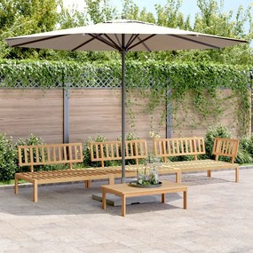 Set divano pallet da giardino 4 pz in legno massello di acacia