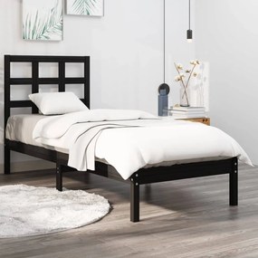 Giroletto İn Legno Massello Nero 75x190 Cm Small Single /